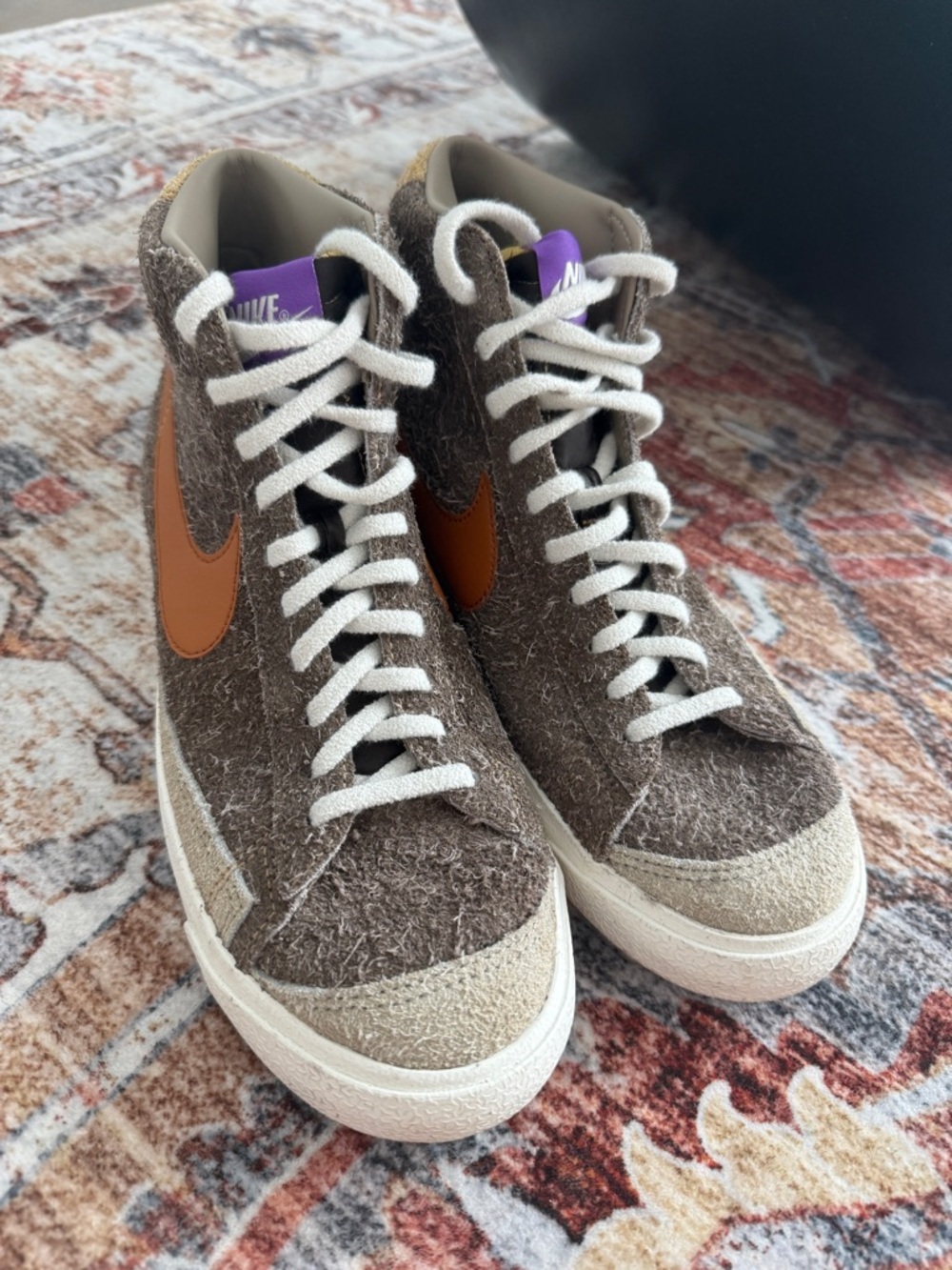 Nike Blazer Women/Men Brown & Orange High-Top Sneakers